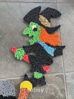 5 VTG Melted Popcorn 70s Halloween & Thanksgiving Pumpkin Witch Ghost Pilgrims