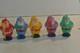 5 Vintage Circa 1950s Rosbro Rosen Plastic Santa Claus With Tool 3 3/4 Tall Mcm
