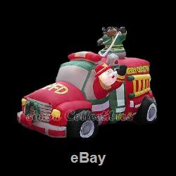 7-1/2' Animated FireTruck Lighted Christmas Airblown Inflatable-RARE
