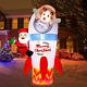 7 Ft Height Christmas Inflatable Decorations, Rocket Deer Santa Inflatable Decor
