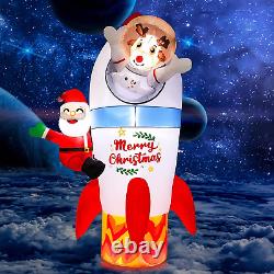7 FT Height Christmas Inflatable Decorations, Rocket Deer Santa Inflatable Decor