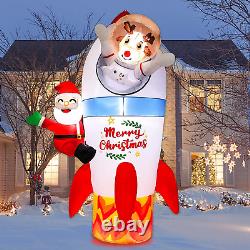 7 FT Height Christmas Inflatable Decorations, Rocket Deer Santa Inflatable Decor