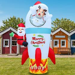 7 FT Height Christmas Inflatable Decorations, Rocket Deer Santa Inflatable Decor