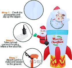 7 FT Height Christmas Inflatable Decorations, Rocket Deer Santa Inflatable Decor