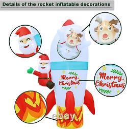 7 FT Height Christmas Inflatable Decorations, Rocket Deer Santa Inflatable Decor