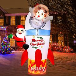 7 FT Height Christmas Inflatable Decorations, Rocket Deer Santa Inflatable Decor