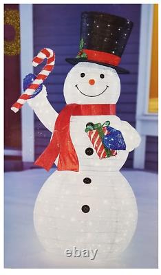 7' Snowman Decoration LED Light Lights Up Indoor Outdoor 300 Lights Christmas