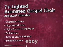 7 ft Lighted Animated Gospel Choir Airblown Inflatable Singing Black Santa