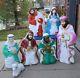 7 Pcs. Grand Venture Blowmold Nativity Light Outdoor Plastic Xmas Vtg Lawn Yard