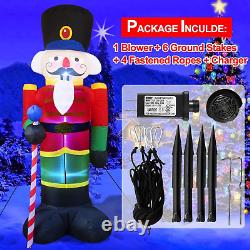 8 Foot Christmas Inflatable Nutcracker Soldier Outdoor Decorations, Light up Inf