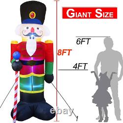 8 Foot Christmas Inflatable Nutcracker Soldier Outdoor Decorations, Light up Inf