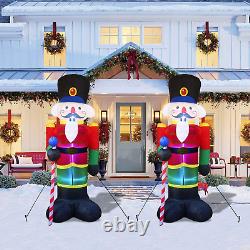 8 Foot Christmas Inflatable Nutcracker Soldier Outdoor Decorations, Light up Inf