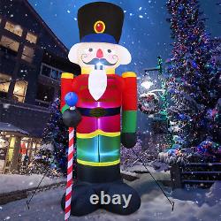 8 Foot Christmas Inflatable Nutcracker Soldier Outdoor Decorations, Light up Inf