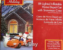 8' Lighted Christmas Home Depot Car #20 Tony Stewart Snowman Inflatable Airblown