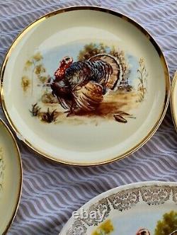 (8) Vintage ROYAL CASTLE Turkey Decorative Hand Painted Plate And Platter Set