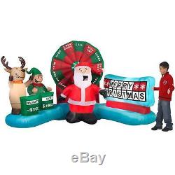 9 ft Gemmy Lighted Christmas Wheel Spin Game Airblown Animated Inflatable