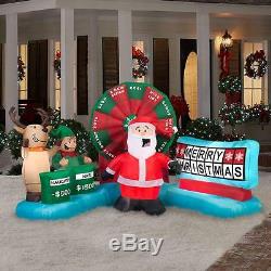 9 ft Gemmy Lighted Christmas Wheel Spin Game Airblown Animated Inflatable