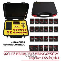 96 Cues fireworks firing system 300M distance remote control Free ship