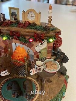 A Cozy Christmas Eve Dachshunds by Danbury Mint Light Up Rare Figurine