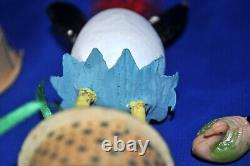 ANTIQUE 1915 EASTER GERMANY CANDY CONTAINER Hand Made BUNNY ON LEGS, TOYS INSIDE