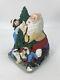 Accents Unlimited Santa W Elves Lighted Christmas Tree Vtg 1980s Hand Painted