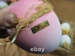 Adorable K's Collection Large Decorative Ceramic Easter Eggs Straw & Crate Lot