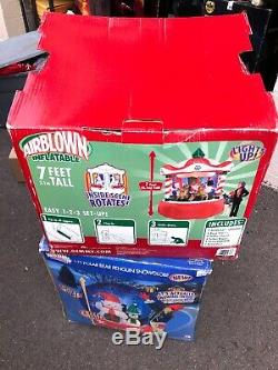 Airblown Inflatable Animated Carousel 7 Ft Tall Gemmy Christmas Rare Htf 2005
