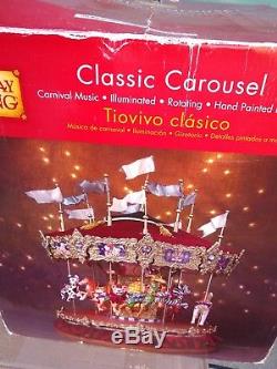 Animated Classic Carousel- Lighted Musical Merry-go-round Large 17
