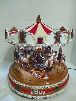 Animated GINGERBREAD COOKIE carousel Mr. Christmas Musical Merry-Go-Round