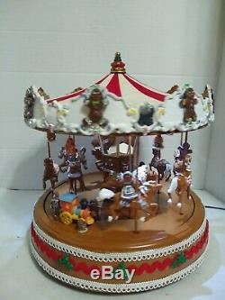 Animated GINGERBREAD COOKIE carousel Mr. Christmas Musical Merry-Go-Round