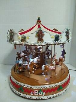 Animated GINGERBREAD COOKIE carousel Mr. Christmas Musical Merry-Go-Round