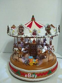 Animated GINGERBREAD COOKIE carousel Mr. Christmas Musical Merry-Go-Round