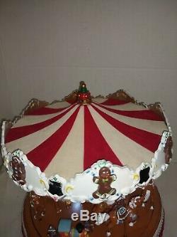 Animated GINGERBREAD COOKIE carousel Mr. Christmas Musical Merry-Go-Round