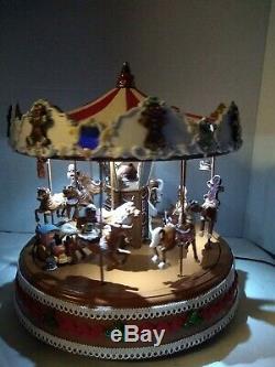 Animated GINGERBREAD COOKIE carousel Mr. Christmas Musical Merry-Go-Round