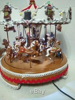 Animated GINGERBREAD COOKIE carousel Mr. Christmas Musical Merry-Go-Round