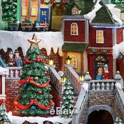 Animated LED Train Village, Plays 8 Classic Holiday Songs, Christmas Holiday