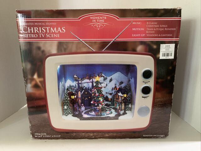 Animated, Musical, Lighted Christmas Retro Tv Scene Moments In Time Tv Size