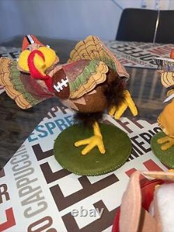 Annalee Lot of 4 Turkeys Thanksgiving- Fall