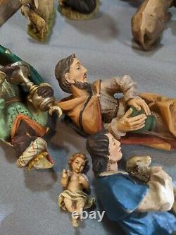 Anri Nativity Creche 1960's Christmas Set Walter Bacher Figures Carved Wood