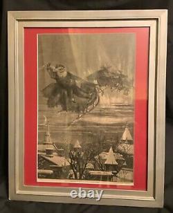 Antique 1879 Framed'harper's Bazar' Newspaper Illustration Thomas Nast Santa