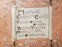 Antique 1897 Mistick Krewe of Comus Mardi Gras Ball Invitation, New Orleans, LA