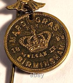 Antique 1899 Mardi Gras Birmingham Jester Stick Pin