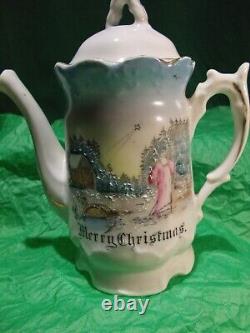 Antique 1910-20 (SANTA) CHRISTMAS GERMAN GUARDIAN ANGEL 5PC CHILD'S TEA SET