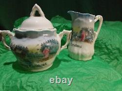 Antique 1910-20 (SANTA) CHRISTMAS GERMAN GUARDIAN ANGEL 5PC CHILD'S TEA SET