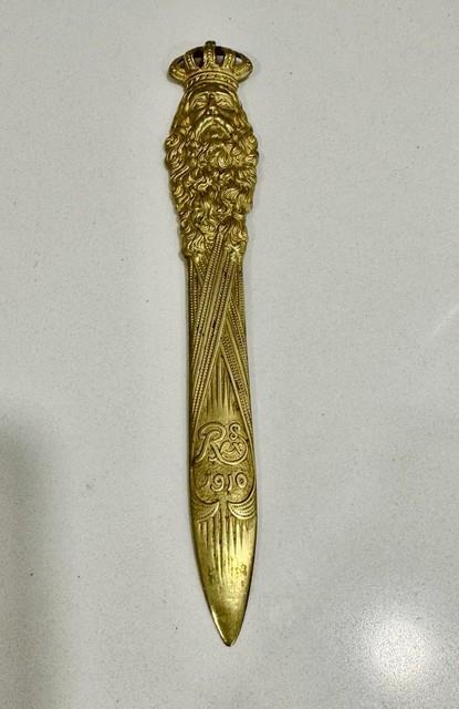 Antique 1910 Rex Krewe Favor Letter Opener New Orleans Mardi Gras Knife Rare