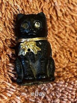 Antique (1919) BLACK CAT Iron Miniature Doll Size Halloween Collectible