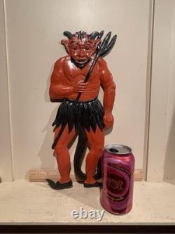 Antique 1920s German Embossed Die Cut Krampus Devil Cardboard Halloween 6 x 15
