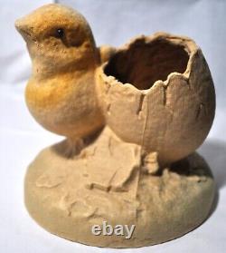 Antique 1930 Candy Container, Paper Mache Pulp, Hatching Chick Lg Size