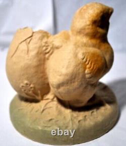 Antique 1930 Candy Container, Paper Mache Pulp, Hatching Chick Lg Size