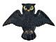 Antique 7.5 Halloween German Embossed Die Cut Black Owl Open Wings